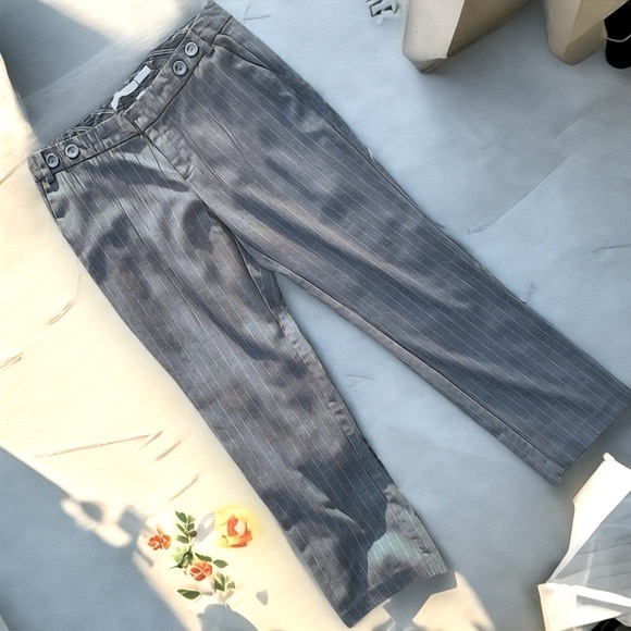 Old Navy Pinstripe Wool Blend Stretch Trousers Size 10 Regular - Picture 4 of 8